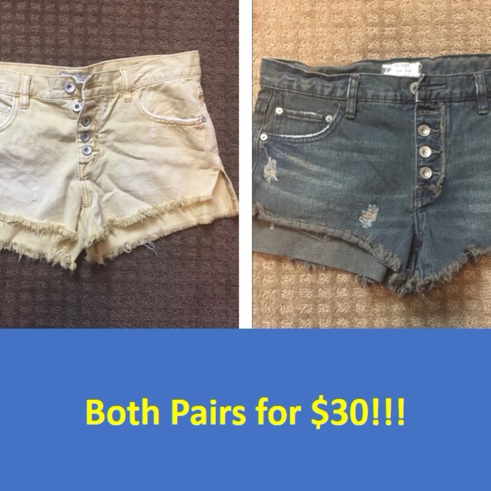 2 Pairs Free People Runaway Shorts
